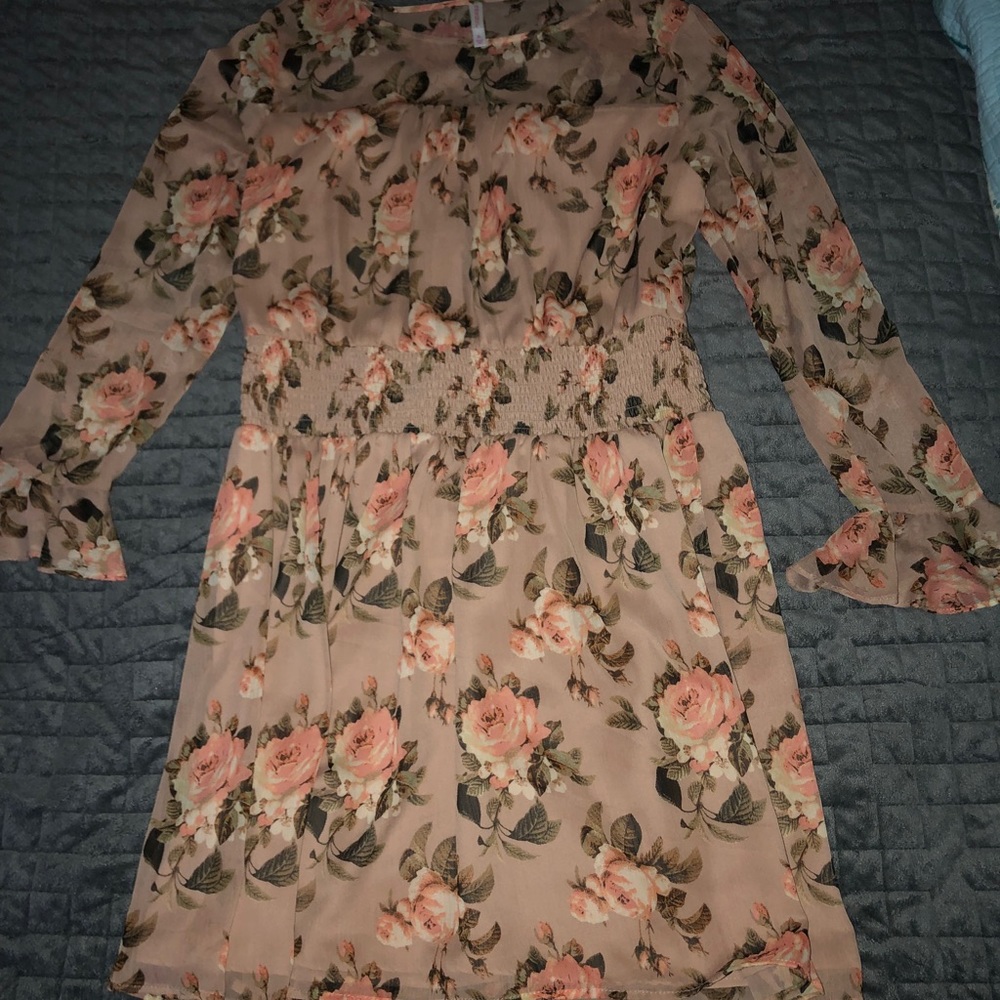 Long sleeve floral dress